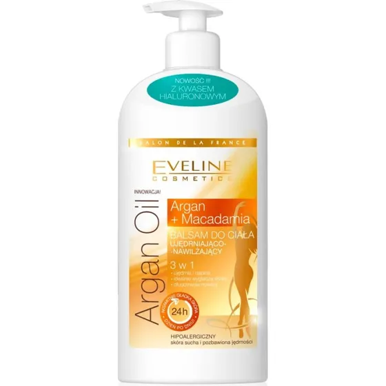 Eveline Cosmetics Lozione Corpo Argan e Macadamia 3in1, 350ml