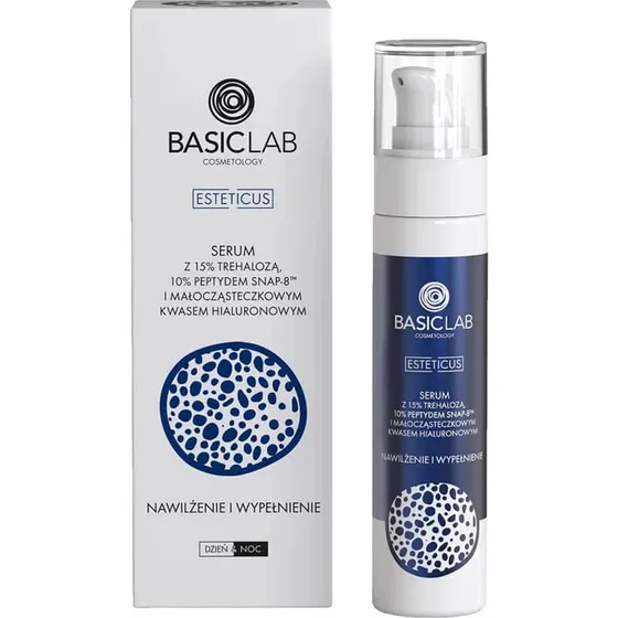 BasicLab Esteticus Siero con Trealosio 15%, Peptide 10% e Acido Ialuronico