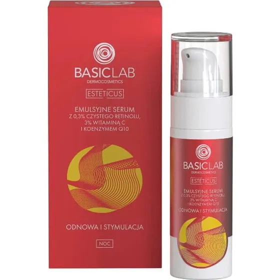 BasicLab Esteticus Siero Emulsione con Retinolo 0,3% e Vitamina C