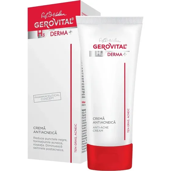 Gerovital H3 Derma+ Crema Anti-acne con Zinco, 50 ml