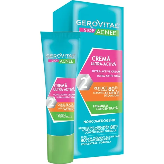 Farmec Gerovital Stop Acne Crema Ultra-Attiva, 15 ml