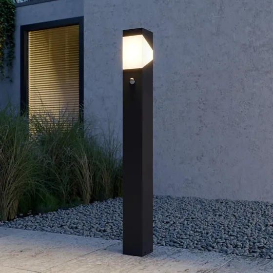 Lucande Lampione da Giardino Kiran 100cm con Sensore, Grigio