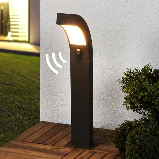 Lucande Lampada da Giardino Lennik H60 Grafite con Sensore