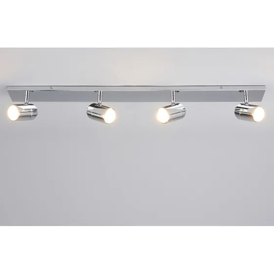 Lindby Plafoniera Dejan Cromata con 4 Faretti Orientabili IP44