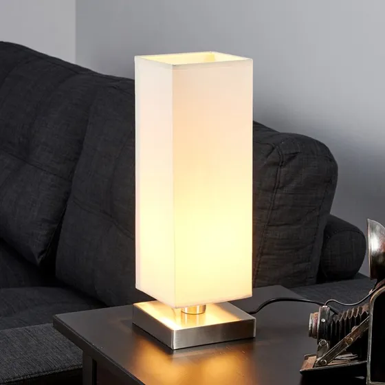 Lampada da Tavolo Lindby Martje Cream con Paralume in Tessuto