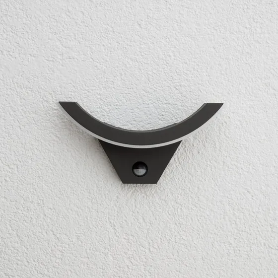 Lucande Applique da esterni LED Half con sensore, antracite