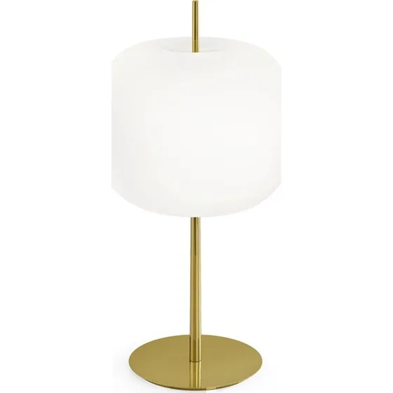 KDLN Lampada da Tavolo Kushi XL Ottone e Vetro Opalino
