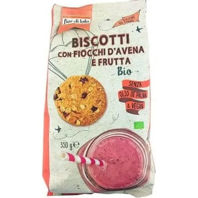 Fior Di Loto Biscotti Bio con Fiocchi d'Avena e Frutta 350g