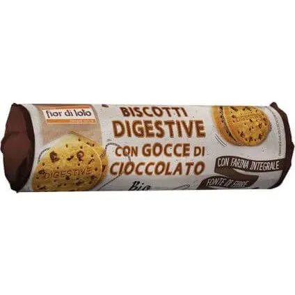 Fior di Loto Biscotti Digestivi Bio con Gocce di Cioccolato 250g