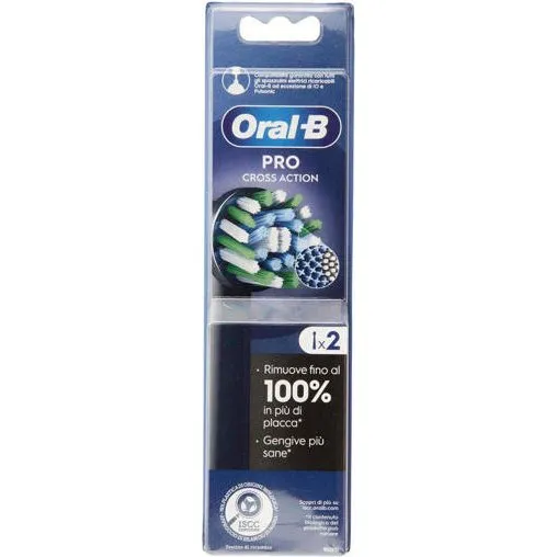Oral-B Cross Action Testine Ricambio 2 Pezzi Nero