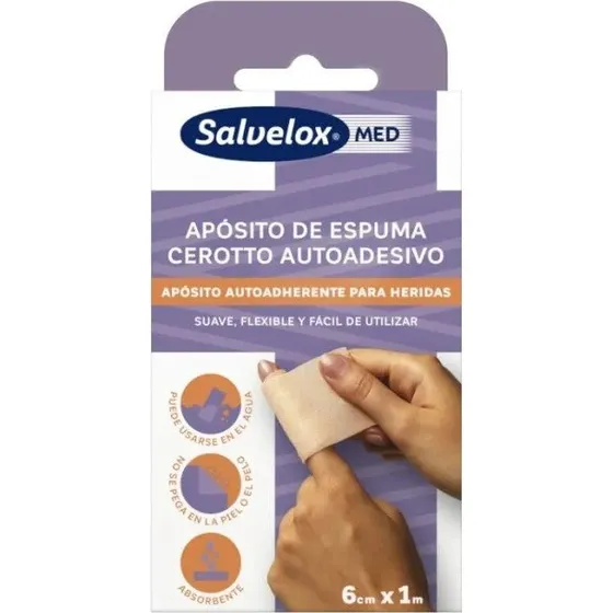 Salvelox Med Cerotto Autoadesivo in Schiuma 6cm x 1m