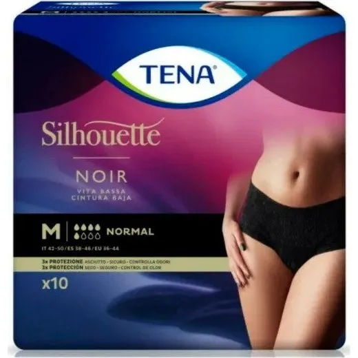 Tena Silhouette Noir Slip Assorbenti Media - 10 Pezzi