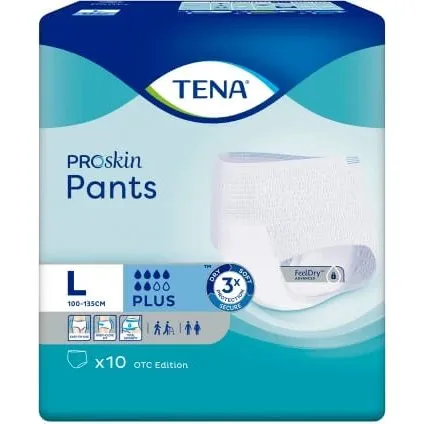 Tena Pants ProSkin Plus Mutandine Assorbenti Taglia L, 10 pz
