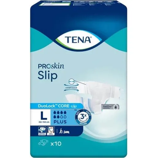 TENA Slip ProSkin Plus Pannolini Taglia L, 10 pz