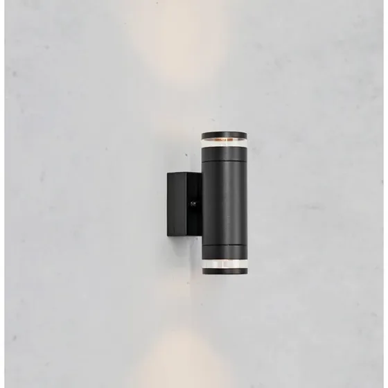 Markslöjd Applique da esterno LED Luno, nera, 2 luci, IP65