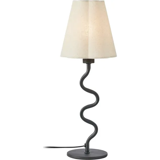 Markslöjd Lampada da tavolo Veya, nero/beige, lino, 41 cm
