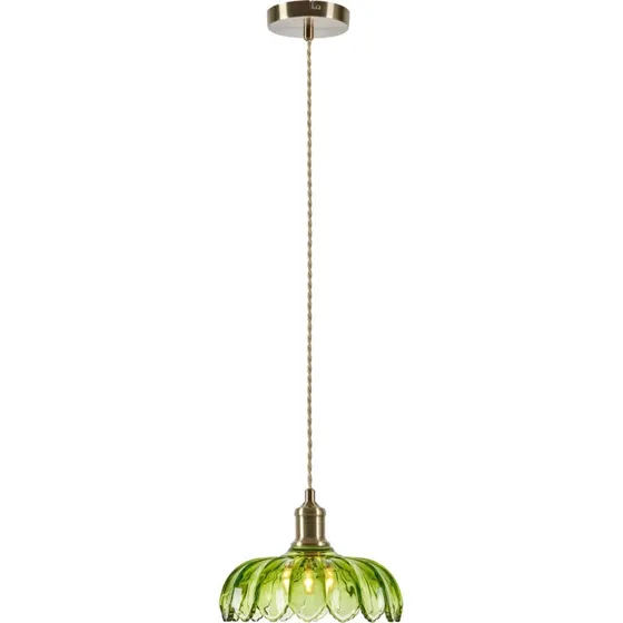 Markslöjd Lampada a sospensione Kurage, Ottone Anticato/Verde, Ø 26 cm