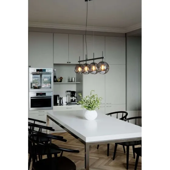 Lampada a sospensione By Rydéns Boyle, 4 luci, grigio fumo