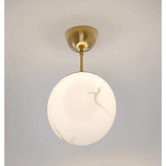 Plafoniera Bellagio By Rydéns, Ottone e Bianco, Vetro
