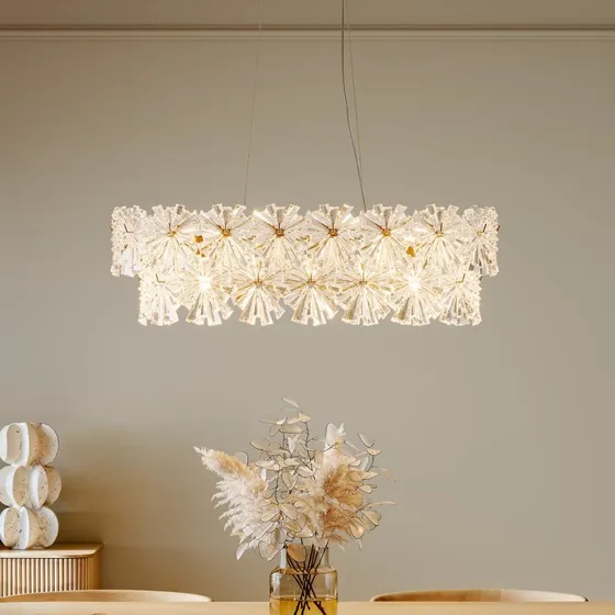 Lampada a sospensione By Rydéns Lorraine, ottone e trasparente, 75 cm
