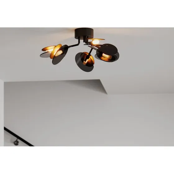 Rydéns Turno Plafoniera Black/Gold - 6 Luci