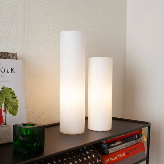 By Rydéns Lampada da tavolo Flake, vetro bianco, 40 cm