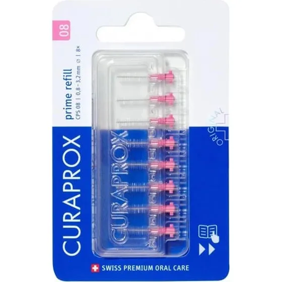 Curaprox CPS 08 Prime Refill - Set di 8 scovolini interdentali