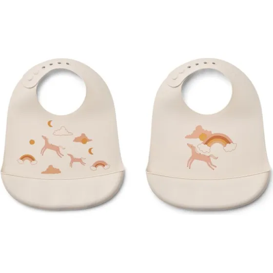 Liewood Bavaglino Silicone Dream Ecru 2 pezzi