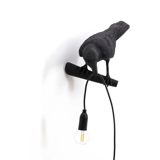 Seletti Bird Lamp Looking Left Applique da Parete - Nero