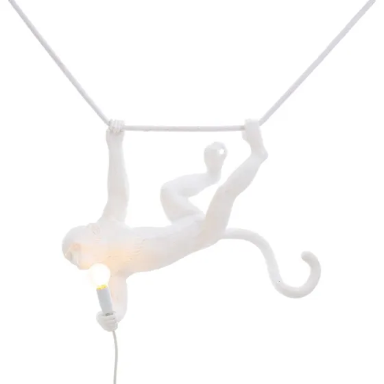 Seletti Monkey Lamp a Sospensione Bianco - Design Marcantonio