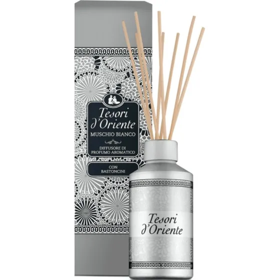 Tesori d'Oriente Diffusore con Bastoncini Muschio Bianco 200 ml