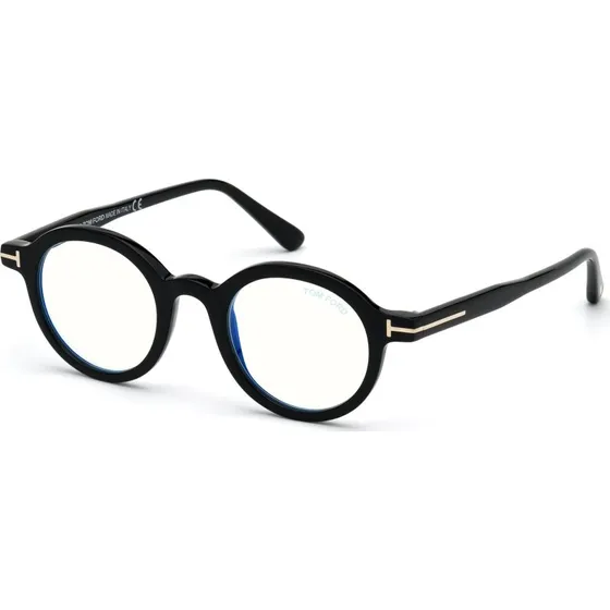 Tom Ford FT5664-B 001 Montature da Vista Rotonde in Acetato Nero