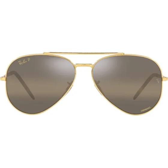 Ray-Ban New Aviator RB3625 Occhiali da Sole Polarizzati Oro e Marrone