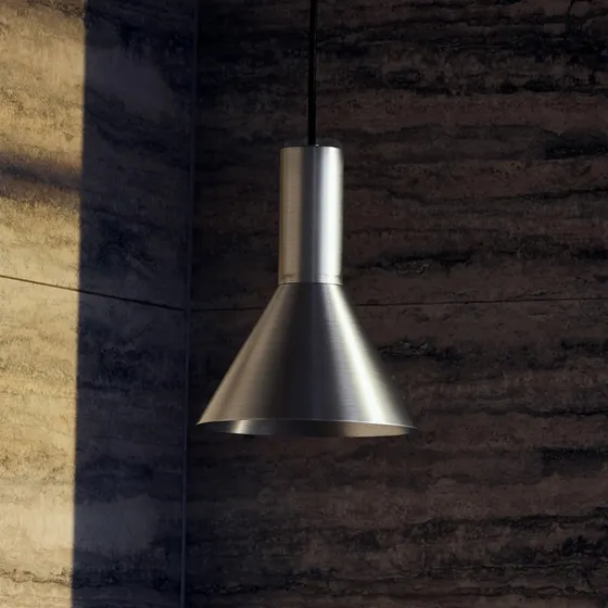 FRANDSEN Lampada a sospensione Lyss in alluminio color acciaio