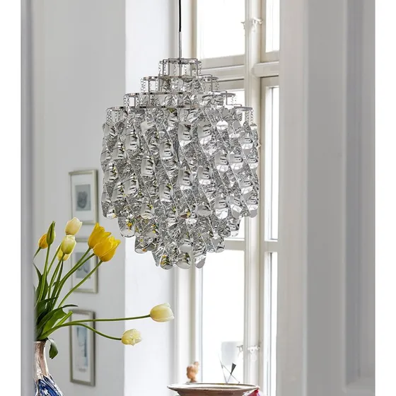 Verpan Spiral SP01 - Lampada a sospensione in argento