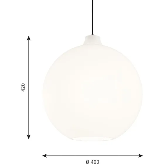 Louis Poulsen Wohlert Lampada a Sospensione in Vetro Opaco Ø 40 cm