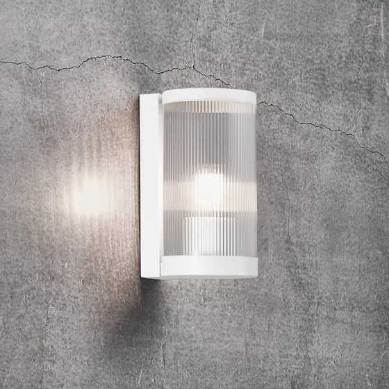 Nordlux Applique da Esterno Coupar Bianca - Vetro Scanalato