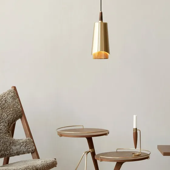 Audo Copenhagen Lampada a Sospensione Umanoff in Ottone e Noce
