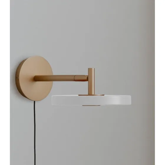 UMAGE Asteria Short Applique a LED, Bianco/Ottone