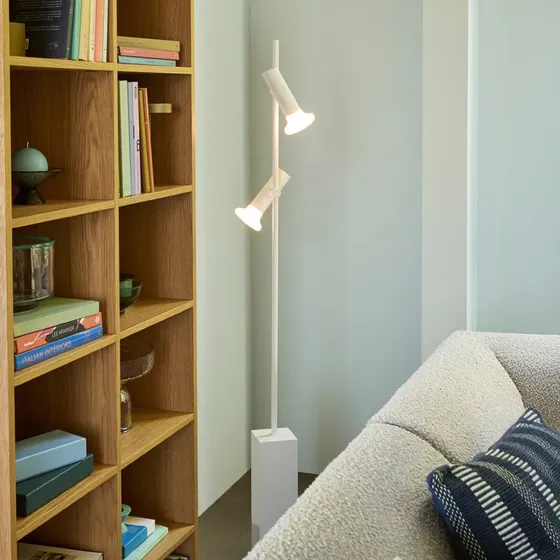 Hübsch Piantana SET Grigio Chiaro - 2 Luci con Teste Regolabili