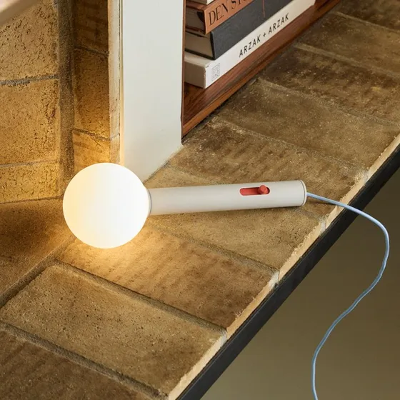 Hübsch Applique a LED Talk Grigio Chiaro/Blu - 30 cm