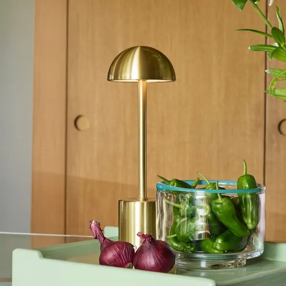 Lampada da tavolo LED ricaricabile Taten color ottone - 30 cm