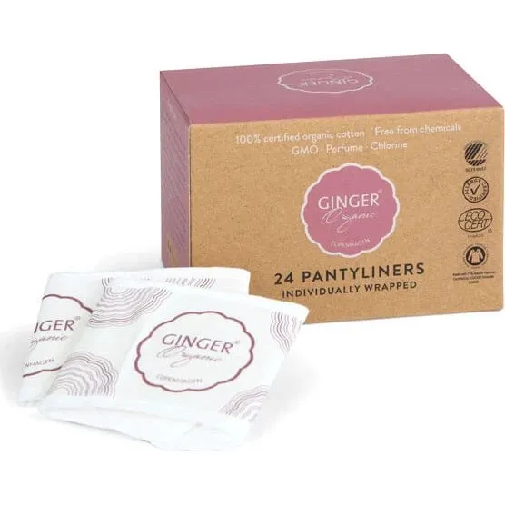GingerOrganic Assorbenti Igienici in Cotone Biologico, 24 pezzi