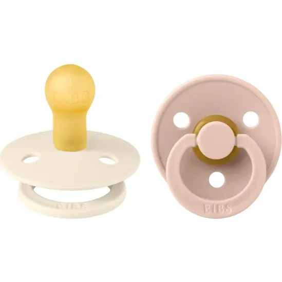 Set 2 Ciucci BIBS con Tettarella Tonda Avorio e Blush + Bavaglini