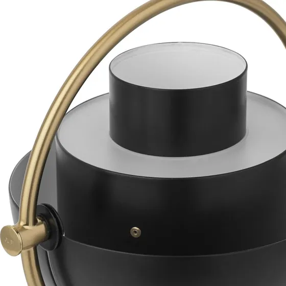 Gubi Multi-Lite Lampada da Tavolo Portatile, Ottone e Nero, 30 cm