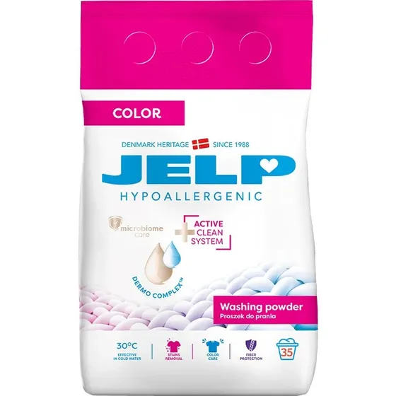 Jelp Hypoallergenic Detersivo in Polvere per Tessuti Colorati, 2,1 kg
