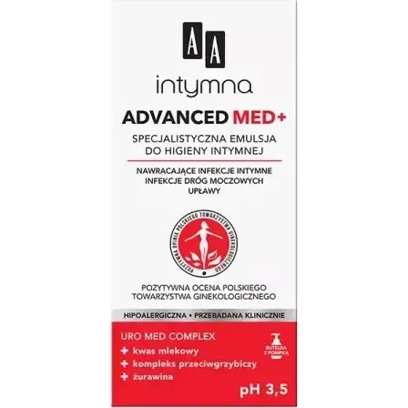 AA Intymna Advanced Med+ Emulsione Igiene Intima pH 3.5, 300 ml