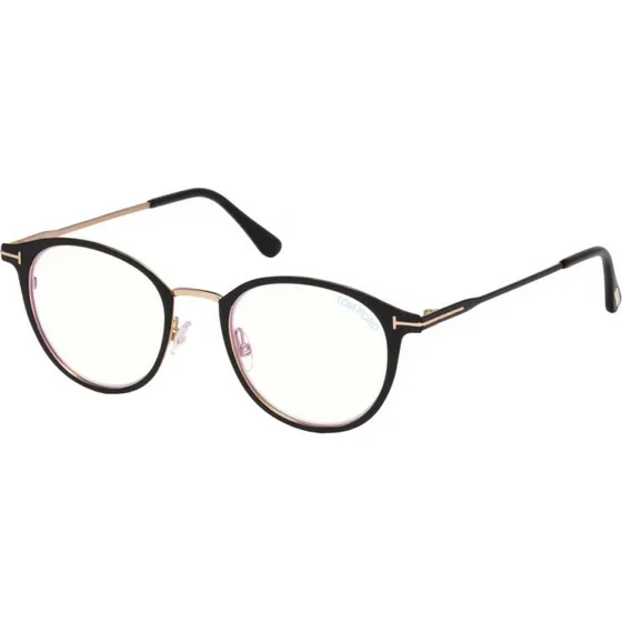 Tom Ford FT 5528-B Blue Block Occhiali da Vista Rotondi Nero