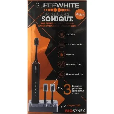 SuperWhite Spazzolino da Denti Soft Sonic Nero