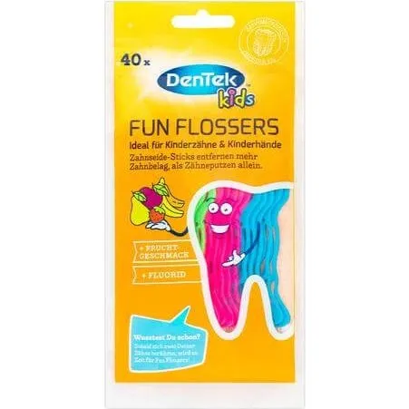 Dentek Kids Fun Flosser Filo Interdentale per Bambini, 40 pezzi